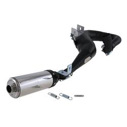 Racing exhaust RZ Mark One for Vespa 200 black steel, stainless steel silencer