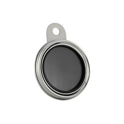 Old-fashioned fender round tax holder, polished stainless steel, Ø 80 mm