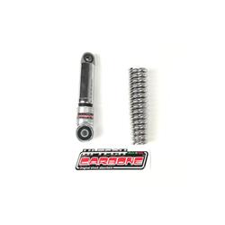 Front chromed shock absorber kit complete with spring for Vespa Vespa Rally180 (VSD1T), Vespa Rally200 (VSE1T), Sprint150 (VLB1T), TS125 (VNL3T), GT125 (VNL2T), GTR125 (VNL2T), Super