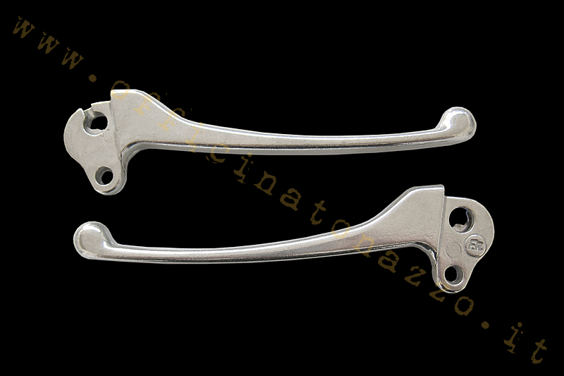 Pair of polished clutch brake levers for Vespa PX Arcobaleno