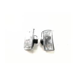 Front turn signal kit with white glass and chromed frame for Vespa PX - PE - T5