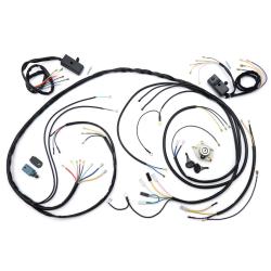 Electrical system set incl. switch -BGM ORIGINAL- Vespa P series (Italian models, or for conversion) 1981-1983, with 3-pole voltage regulator, with indicator, without battery, AC horn, 5-wire electronic stator, ignition lock