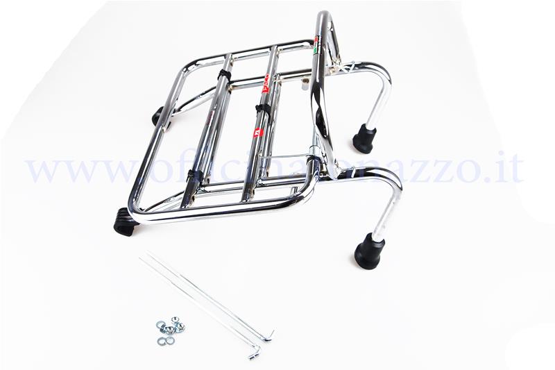 Porte-bagages avant chromé pour Vespa PX - PE - LML - GT - GTR - GL - TS - GS - Rally - Sprint - Sprint Veloce - Super - VNB - VBB - VBA