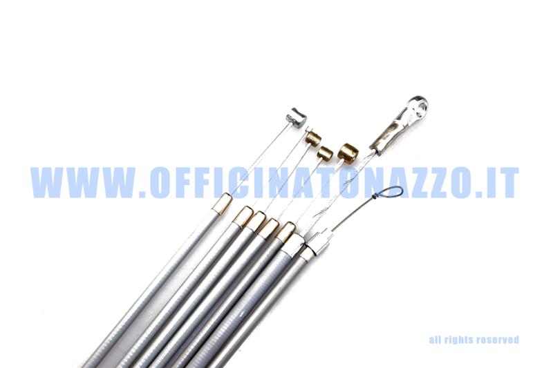 Kit de câbles / gaines grises avec gaine interne autolubrifiante pour Vespa 50 N - L - R - Spécial