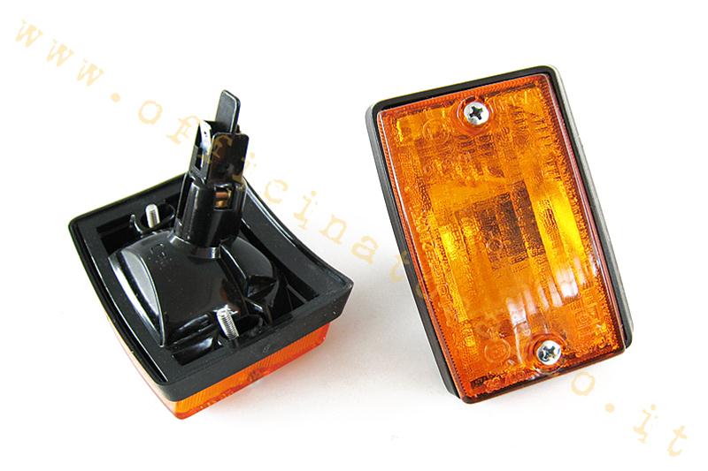 Pair of orange front turn signals for Vespa PK, XL excluded