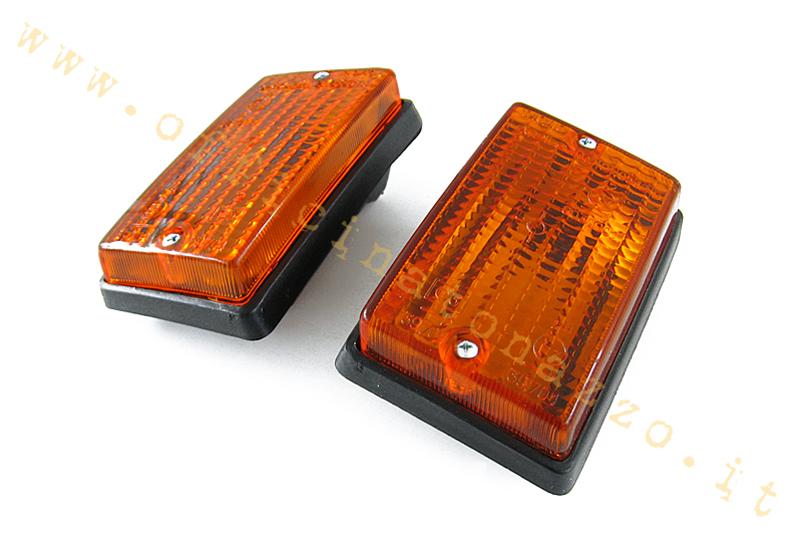 Pair of orange rear indicators for Vespa PK (excluding XL)