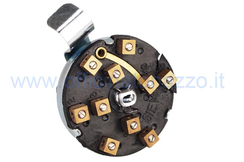 Switch with key for Vespa GS160 2nd series from frame 36000 onwards (10 contacts) (economic quality)
