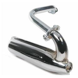 Muffler for Vespa 90SS in chromed steel, complete with manifold