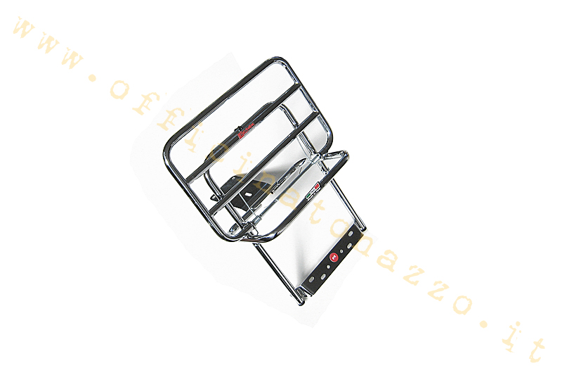 Porte-bagages arrière chromé Faco avec rabat pour Vespa PX - PE