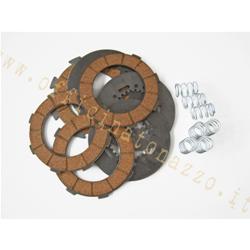 Clutch 4 discs of Malossi cork with intermediate discs and 7 reinforced springs for Vespa 200