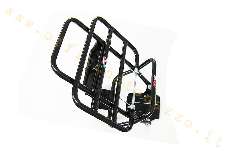 Portaequipajes trasero Faco negro con soporte rueda para Vespa 50 - ET3