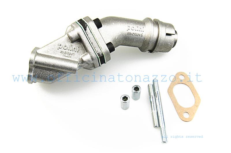 Collecteur d'admission Polini lamellaire 16mm connexion 2 trous raccord rigide pour Vespa 50