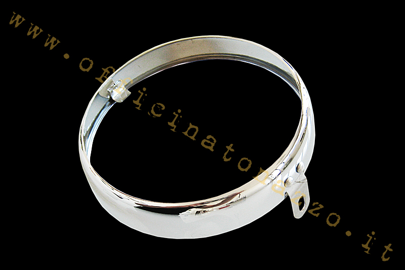 chrome headlight frame with Siem Ø105 mark for Vespa 150 VL2T from frame 48300 - VL3T (rif.originale Piaggio 025 092)