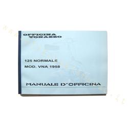 Manual de taller for Vespa 125 mod normal. AVN 1958