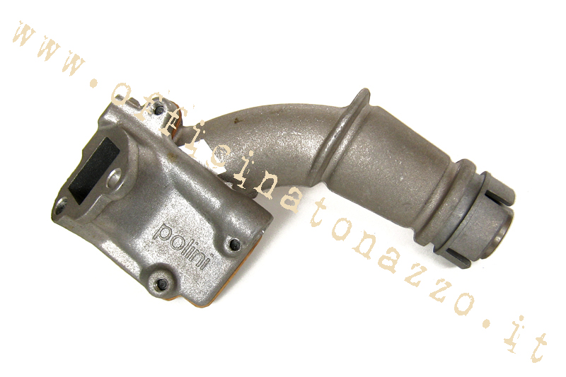 215.0112 - Colector de admisión Polini 19 mm de doble alimentación laminar de 2 orificios de acoplamiento rígido para Vespa 50 - Primavera - ET3