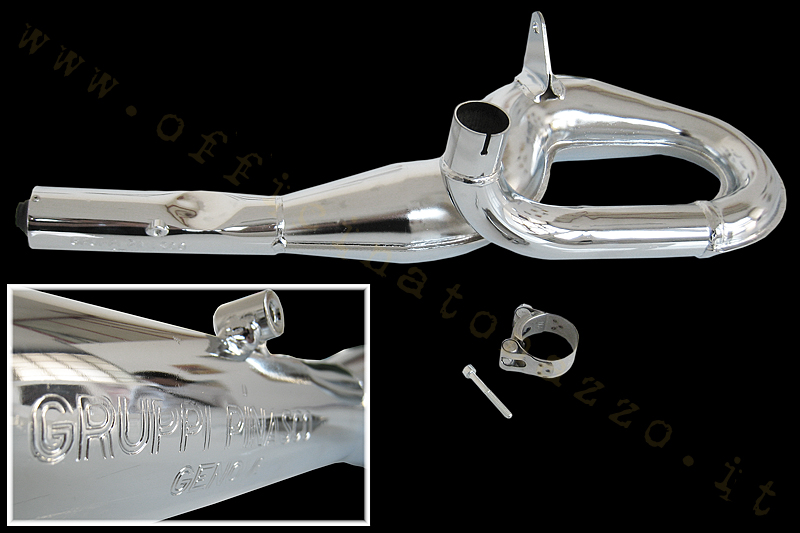 25560815 - Chrome Pinasco expansion muffler for Vespa PX 125/150