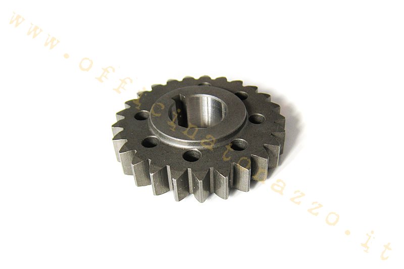 Pinion 25 meshes with primary DRT ZZ 69 (ratio 2.76) straight teeth for Vespa 50 - Primavera - ET3