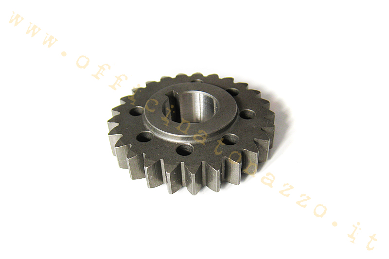 Pinion DRT Z 25 meshes with primary Z 69 (Ratio 2,76) straight teeth for Vespa 50 - Primavera - ET3