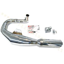20011000 - Performance Racing expansion muffler in polished stainless steel with polished stainless steel silencer for Vespa 180 - 200