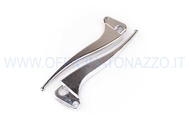 Pair of pointed aluminum clutch brake levers for Vespa 50 - 90 - Primavera - VNB - VNA - VBB