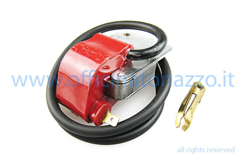External high voltage coil 6V for Vespa 50 - 50S - 90 - 90S - 125TS - GT - GTR - Primavera - 125/150 Super - 150 Sprint - Sprint fast - 150/160 GT - GS - Ape 50-250 from 1969 to 74