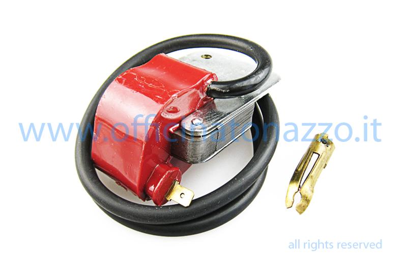 Bobina alta tensione esterna 6V per Vespa 50 - 50S - 90 - 90S - 125TS - GT - GTR - Primavera - 125/150 Super - 150 Sprint - Sprint veloce - 150/160 GT - GS - Ape 50-250 dal 1969 al 74