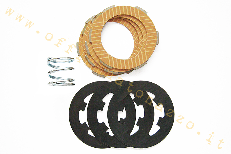 F1192SRS - Newfren 4 disc clutch in carbon with intermediate discs and spring for Vespa 50 - ET3 - PK - S - XL