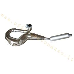 Muffler to Simonini chrome expansion with aluminum silencer for Vespa 125-150