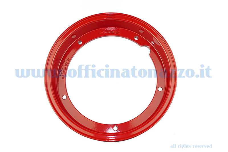 5622 - Jante alliage tubeless canal 2.50x10 "rouge pour Vespa Cosa et adaptable sur Vespa PX (valve et écrous inclus)