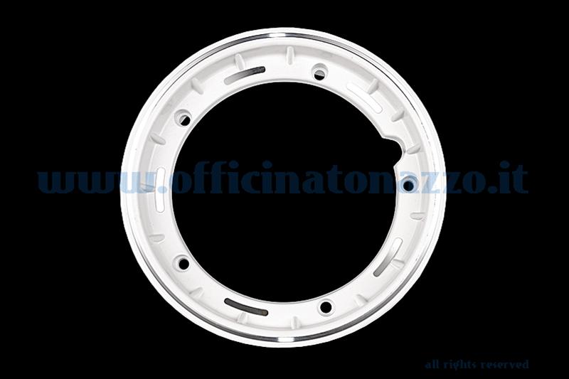5623 - Tubeless alloy rim 2.50x10 "white channel for Vespa Cosa and adaptable to Vespa PX (valve and nuts included)