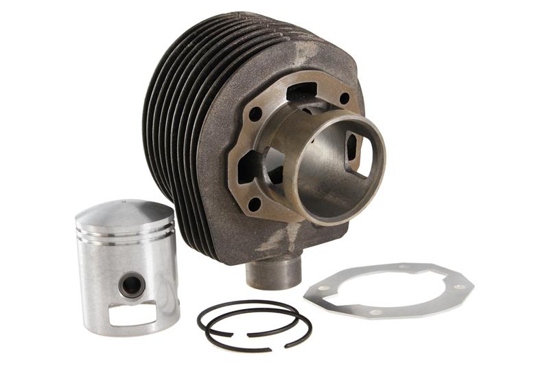 Cylinder PIAGGIO by SIP 125 cc for Vespa 125 VNB / GT / GTR 1° / Super, Ø 52,5mm, nodular cast iron, 2 decanting, 57mm stroke, 2 ring (s) piston, 3rd racking closed with spacer