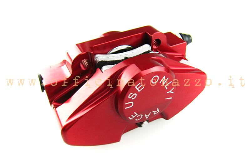 Red increased disc brake caliper for Vespa PX (including pads)