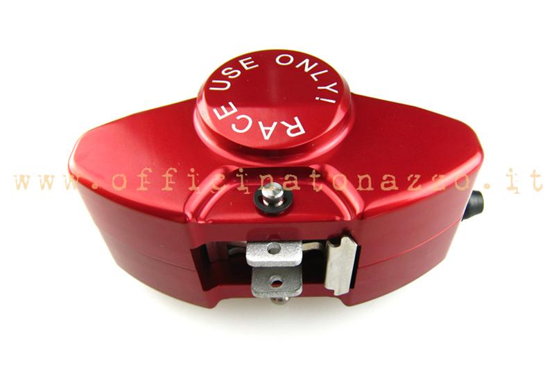 Red increased disc brake caliper for Vespa PX (including pads)