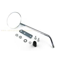 Round chromed left rear view mirror for Vespa