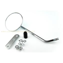 Chrome round right rearview mirror for Vespa