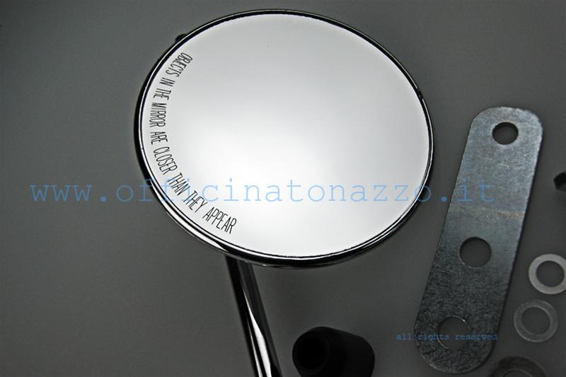 Chrome round left or right rearview mirror for Vespa