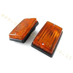 Pair of orange rear turn signals for Vespa PK (XL excluded)