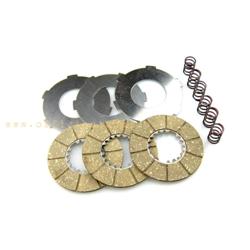 Clutch 3 cork discs with intermediate discs and 6 springs for Vespa 125 from '53>'54 (VM1/2T - VU1T)