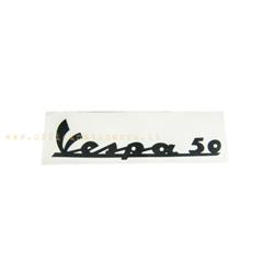 TA0300 - Plaque adhésive avant "Vespa 50" noire pour Vespa 50 1ère série