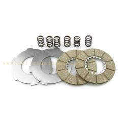Clutch 2 cork disks with intermediate disks and 6 springs for Vespa 98-125 (from V1T the V15T) (since the V30T V33T)