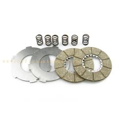 4016 - Frizione 2 dischi in sughero con dischi intermedi e 6 molle per Vespa  98-125 (dal  V1T  al V15T) (dal  V30T al  V33T)