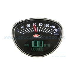 Odometer and digital tachometer 2.0 with black background for Vespa ET3 - Primavera - Rally - Super - Sprint - TS - SS50 - SS90