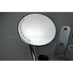 Chrome round left or right rearview mirror for Vespa