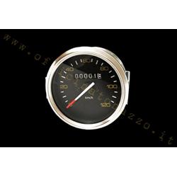 Odometer scale 120km / h black with chrome surround for Vespa P80 / 125 / 150X- PX80 / 125/150 / 200E- P150S- P200E