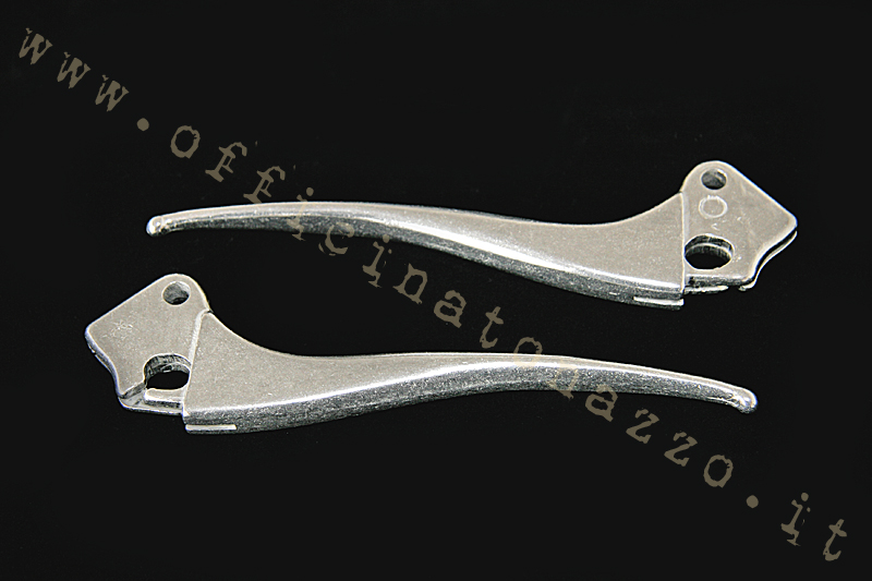 Pair of pointed aluminum clutch brake levers for Vespa large frame (with front cut)