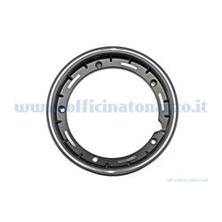 Circle canal sin tubo de aleación de 2.50x10 "negro para Vespa Cosa y adaptable a Vespa PX (válvula e incluyendo nueces)