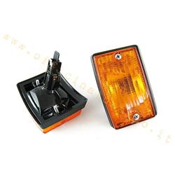 Pair of orange front turn signals for Vespa PK, excluding XL