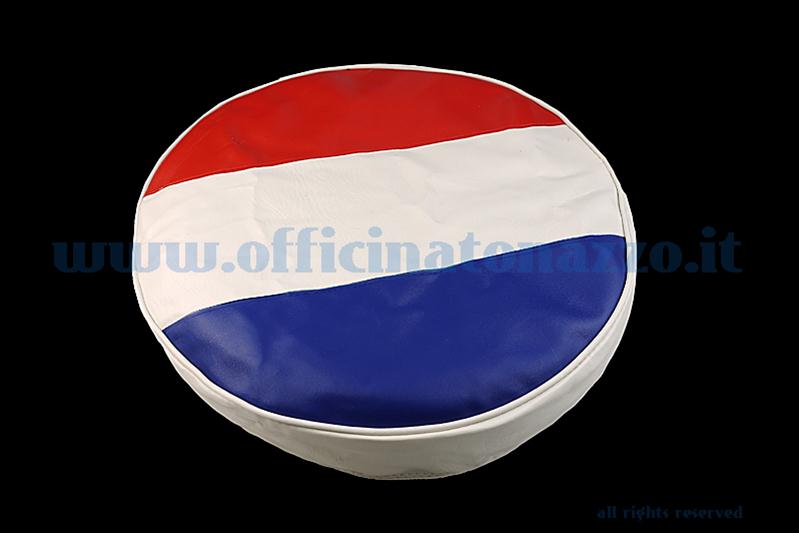 Vespa Reserveradabdeckung mit französischer Flagge für 8 "Rad