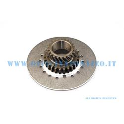 Pinion DRT Z 22 meshes with primary Z 65 original Piaggio (ratio 2,95) elecoidal for Vespa 7-spring clutch