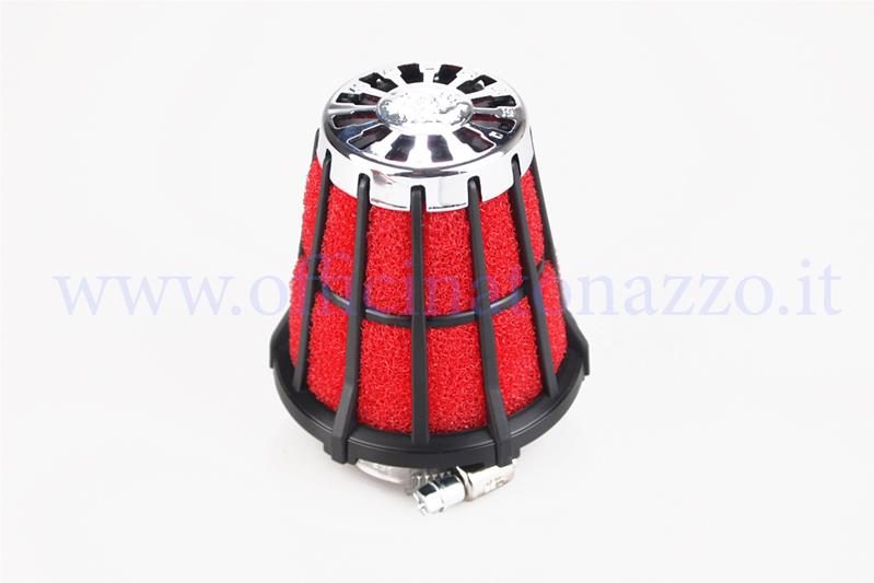 Filtro aria conico Malossi imbocco Ø 44mm con filtro nero e spugna rossa per carburatore PHBL 24/25